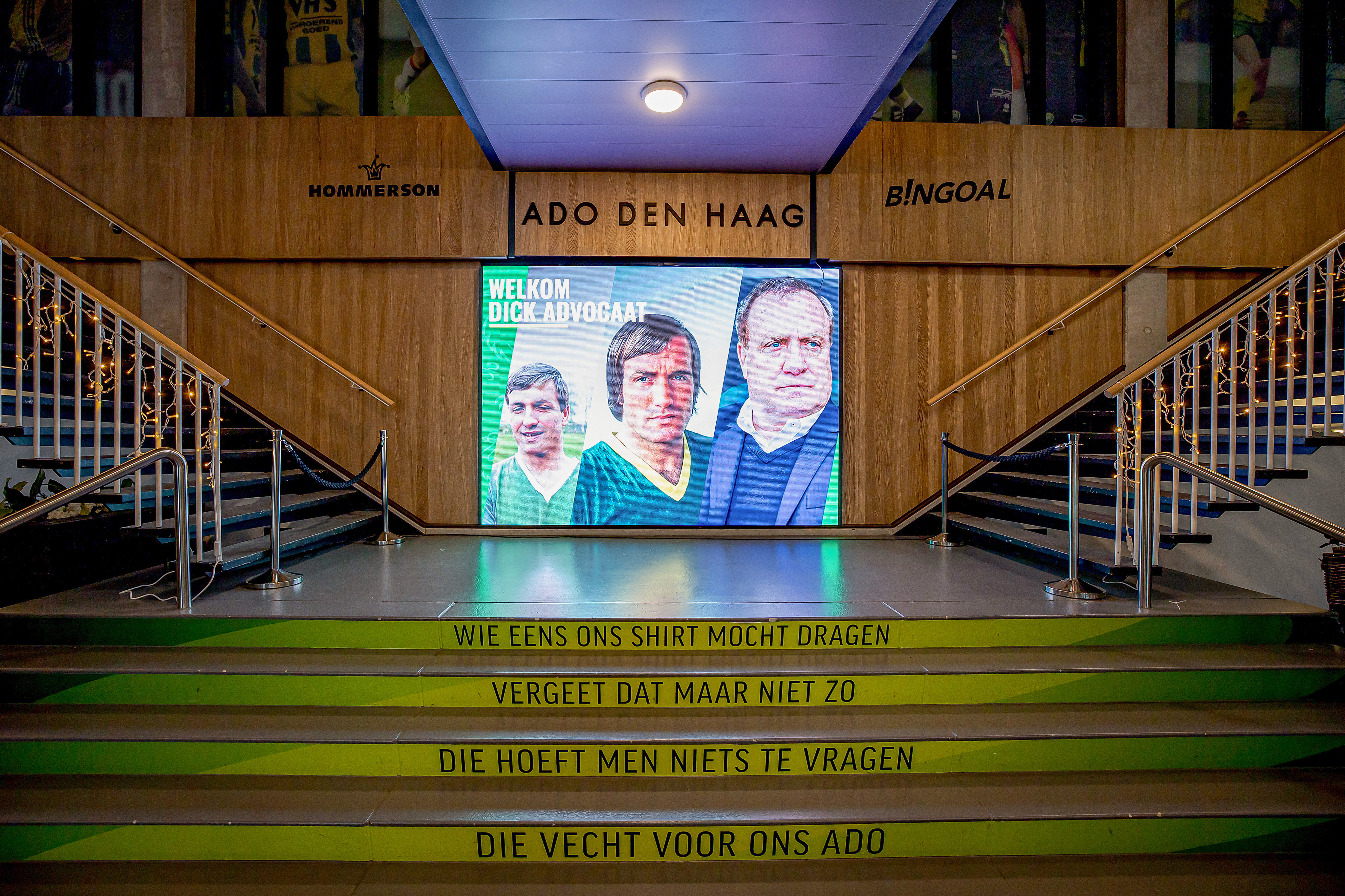 videowall of coach *Dick Advocaat* of ADO Den Haag 