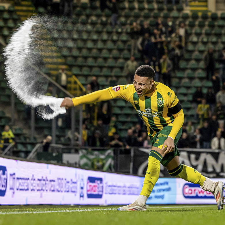 *Steven van der Sloot* of ADO Den Haag celebrate the victory