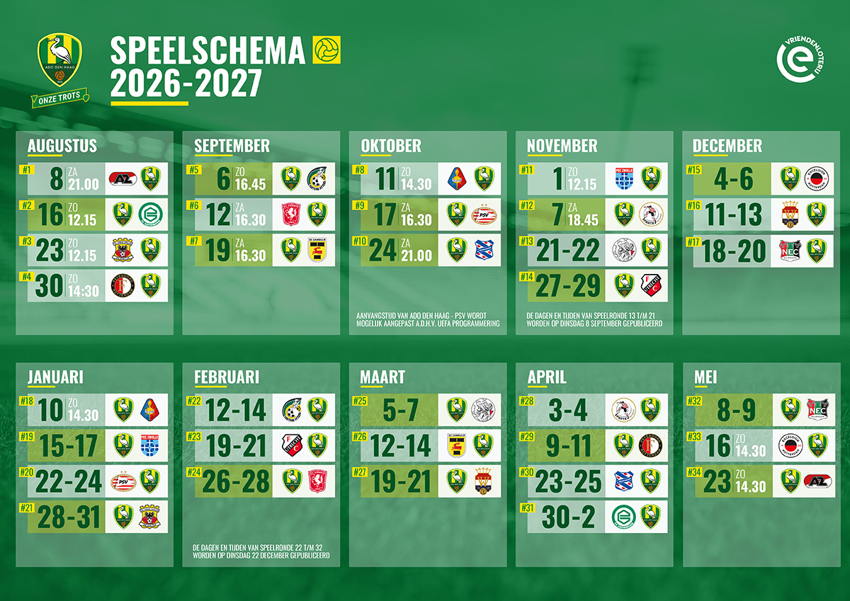 speelschema 2026 2027
